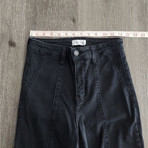 CELLO Black High Rise Flare Jeans Size 3 - Picture 4 of 6